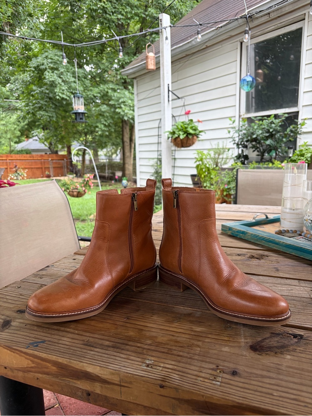 Lucky Brand Leather Ankle Boots in Cognac - Picture 3 of 8